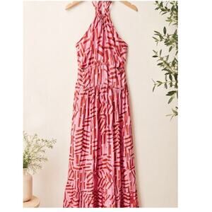 SELF CONTRAST ISOLDE MAXI CUT OUT DRESS - PINK